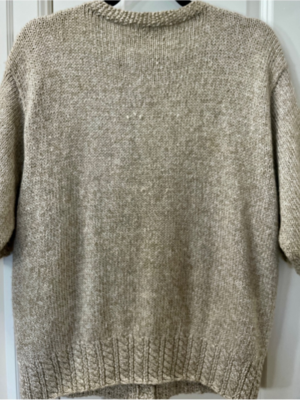 Vintage 1990s Susan Bristol Floral Ramie Cotton Knit Cardigan Sweater M - Picture 4 of 8